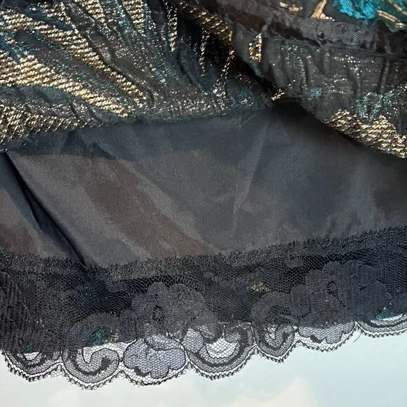 Trina Turk Moonrise Metallic Jacquard Dress Size 14 NWT Black Teal Gold Cocktail - Picture 8 of 14